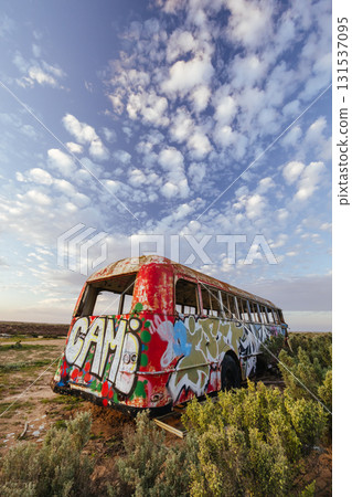 Lake Tyrrell Abandoned Bus in Victoria Australia Lake Tyrrell Abandoned Bus in Victoria Australia 131537095