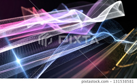 Abstract glowing colorful light waves in motion with flowing lines and vibrant energy patterns suitable for technology futuristic design backgrounds Abstract glowing colorful light waves in motion with flowing lines and vibrant energy patterns suitable for technology futuristic design backgrounds 131538581