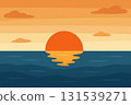 在海中的日落 131539271