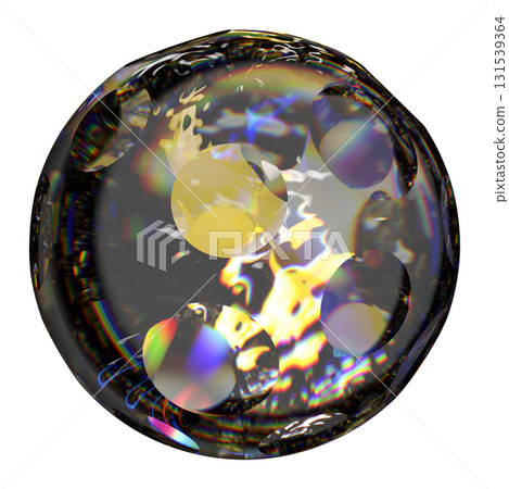 Glass Orb Showing Rainbow Refraction and Light Dispersion 131539364