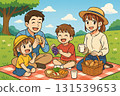 家庭享受假日野餐 131539653