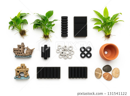 Aquarium Accessories Flat Lay Display Aquarium Accessories Flat Lay Display 131541122