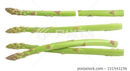 fresh asparagus isolated on white background with full depth of field 131541236