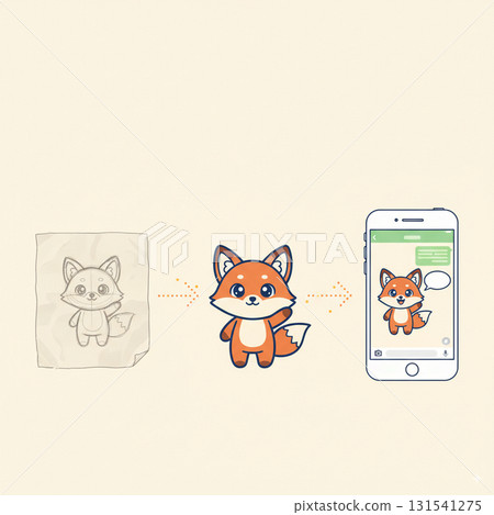 Character design production process: From hand-drawn sketches to digital illustrations and stamps Character design production process: From hand-drawn sketches to digital illustrations and stamps 131541275