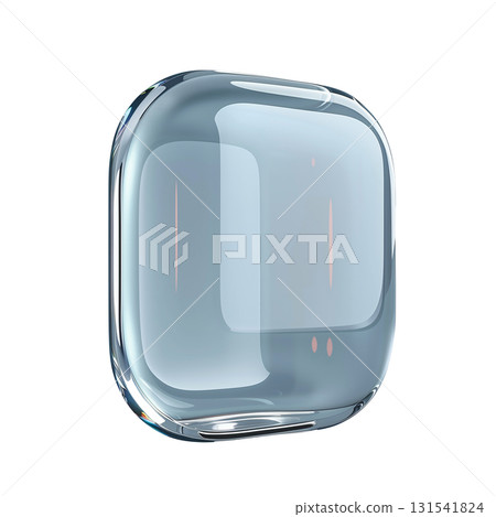 Glass UI element with light silver edges, curved layout, ideal for business app 131541824