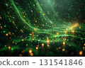 Green matrix-style background with flickering forex tickers in motion 131541846