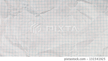 Crumpled Checkered Paper with Dotted Lines on White Background for Creativity Crumpled Checkered Paper with Dotted Lines on White Background for Creativity 131541925