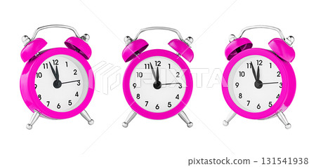 classic watch, pointer clock, Pink color alarm watch on isolated white background classic watch, pointer clock, Pink color alarm watch on isolated white background 131541938