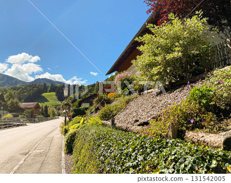 Traditional European Village with Charming Houses in Mountain Nature Traditional European Village with Charming Houses in Mountain Nature 131542005