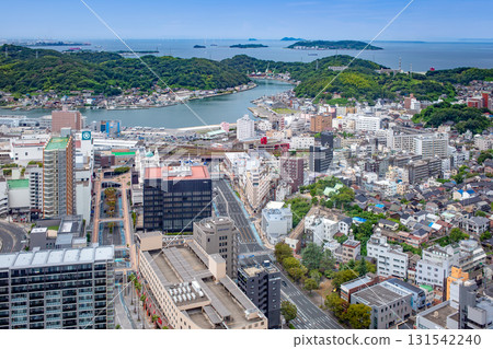 從海峽夢塔眺望下關市和北九州市 131542240