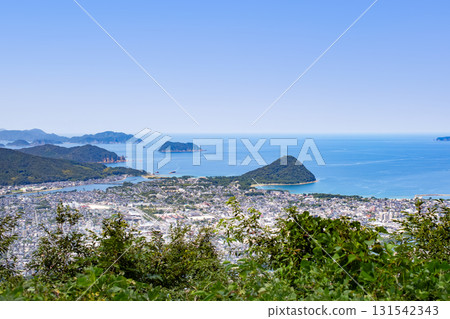 Hagi city and c seen from the Tadokoyama Observatory Hagi city and c seen from the Tadokoyama Observatory 131542343