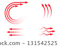 Red arrows in multiple directions. Clean vector set on white background. 131542525