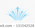 Blue cold air streams with arrows. Vector cooling flow design on transparent background. 131542528