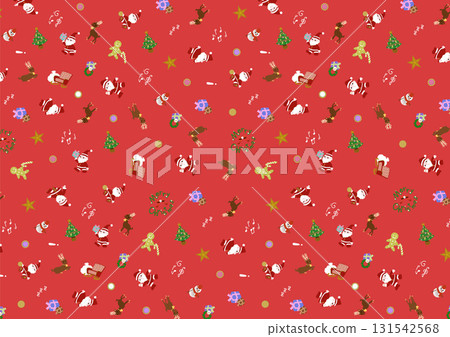 Christmas Friends All-over Pattern Background_Red 131542568