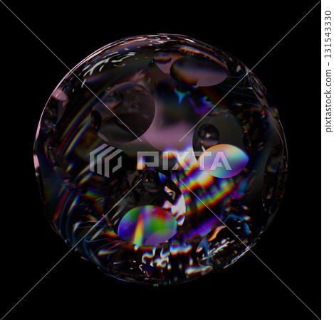 Glass Orb Showing Violet and Rainbow Refraction on Black Background Glass Orb Showing Violet and Rainbow Refraction on Black Background 131543330