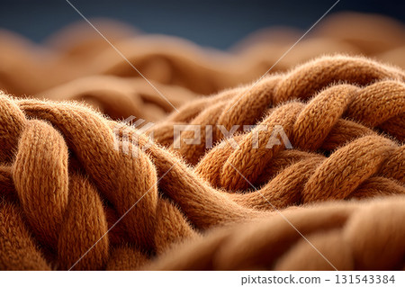 Cozy Brown Knitted Fabric Texture for Warm Winter and Autumn Design Concepts Generative AI Cozy Brown Knitted Fabric Texture for Warm Winter and Autumn Design Concepts Generative AI 131543384