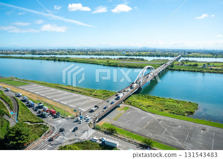 【木曾三泉公園中心】從瞭望塔瞭望室眺望的景色(岐阜縣海津市) 【木曾三泉公園中心】從瞭望塔瞭望室眺望的景色(岐阜縣海津市) 131543483