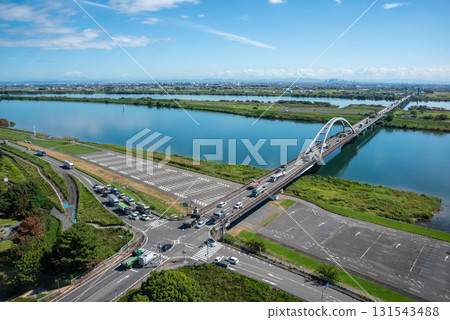 [Kiso Sansen Park Center] View from the observation tower observation room (Kaizu City, Gifu Prefecture) 131543488
