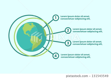 Illustration shows a globe surrounded by numbered points detailing essential strategies for ecological conservation. Focus is on protecting nature and cleaning the planet for future generations. 131543549
