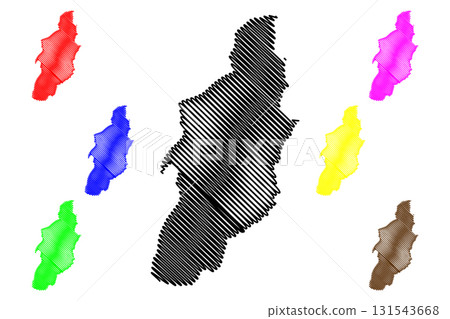 Tebessa Province (Provinces of Algeria, Peoples Democratic Republic of Algeria) map vector illustration, scribble sketch Tebessa map 131543668