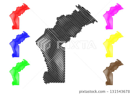 Cabinda Province (Provinces of Angola, Republic of Angola) map vector illustration, scribble sketch Kabinda (Portuguese Congo,  Tchiowa) map 131543678