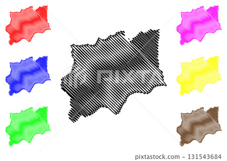 Huila Province (Provinces of Angola, Republic of Angola) map vector illustration, scribble sketch Huila map 131543684
