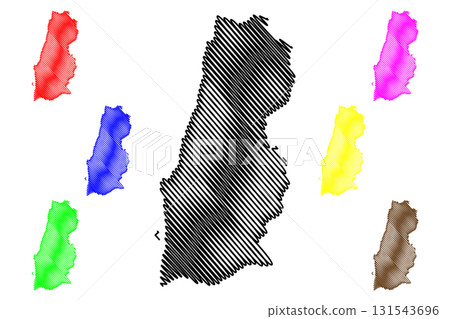 Namibe Province (Provinces of Angola, Republic of Angola) map vector illustration, scribble sketch Mocamedes District map 131543696