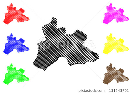 Centre Region (Regions of Burkina Faso, Burkina Faso) map vector illustration, scribble sketch Centre map Centre Region (Regions of Burkina Faso, Burkina Faso) map vector illustration, scribble sketch Centre map 131543701