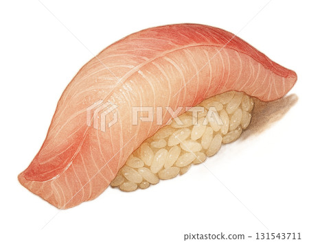 鰤魚握壽司插圖（1條） 131543711