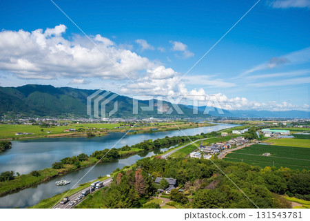 [Kiso Sansen Park Center] View from the observation tower observation room (Kaizu City, Gifu Prefecture) 131543781