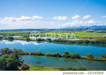 【木曾三泉公園中心】從瞭望塔瞭望室眺望的景色(岐阜縣海津市) 【木曾三泉公園中心】從瞭望塔瞭望室眺望的景色(岐阜縣海津市) 131543840