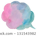 Hand-drawn speech bubble (transparent watercolor) 131543982
