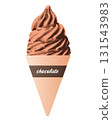 Chocolate flavored soft serve ice cream illustration 131543983