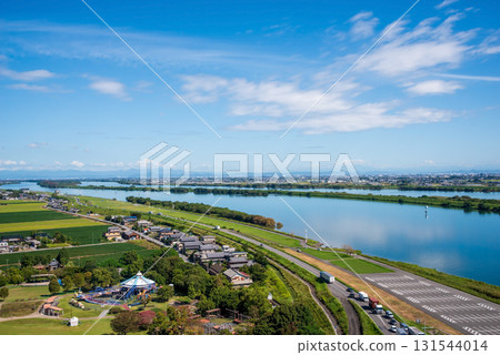 【木曾三泉公園中心】從瞭望塔瞭望室眺望的景色(岐阜縣海津市) 【木曾三泉公園中心】從瞭望塔瞭望室眺望的景色(岐阜縣海津市) 131544014