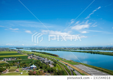 [Kiso Sansen Park Center] View from the observation tower observation room (Kaizu City, Gifu Prefecture) 131544018