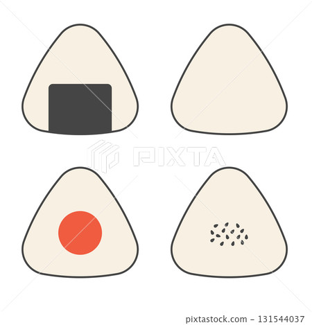 簡易飯糰圖示 | 海藻、梅子、芝麻鹽飯糰套餐 131544037