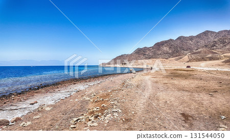 Scenic coastline along the Red Sea, Dahab, South Sinai, Egypt Scenic coastline along the Red Sea, Dahab, South Sinai, Egypt 131544050