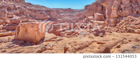 Scenic canyon landscape in the desert of South Sinai, Egypt Scenic canyon landscape in the desert of South Sinai, Egypt 131544053
