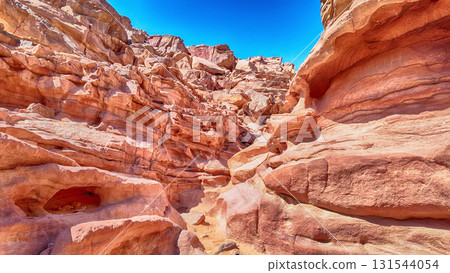 Scenic canyon landscape in the desert of South Sinai, Egypt 131544054