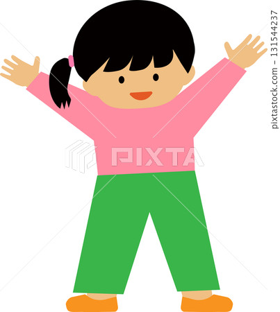 Girl with outstretched hands 131544237
