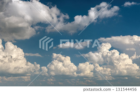 Florida weather in summer rain season. Blue sky with white clouds. Bright skyscape 131544456