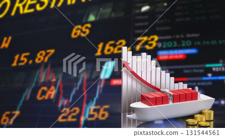 The Ship for Transport or Business concept 3d Rendering. 131544561