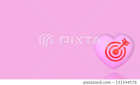 The Heart and blue eye target for romance or love concept 3d Rendering. 131544578