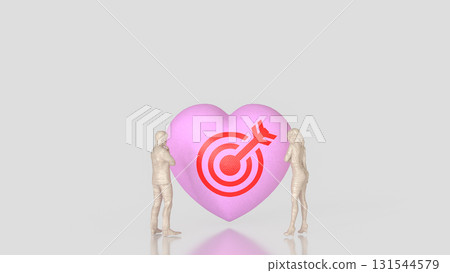 The Heart and blue eye target for romance or love concept 3d Rendering. The Heart and blue eye target for romance or love concept 3d Rendering. 131544579