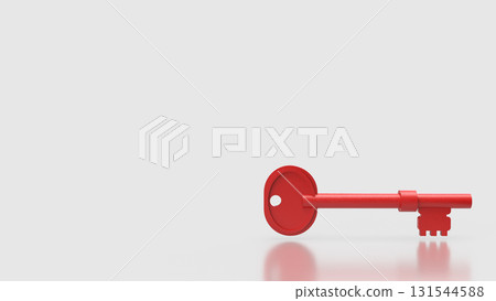The Red Key On white Background for Security concept 3d Rendering. 131544588