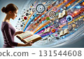 An illustration visualizing the amount of information and learning gained from reading 131544608
