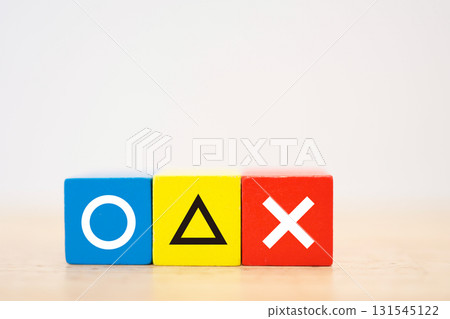 Rounded triangle X block and choice image. Copy space on white background. Rounded triangle X block and choice image. Copy space on white background. 131545122
