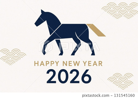 2026 馬年現代馬剪影新年賀卡“新年快樂” 2026 馬年現代馬剪影新年賀卡“新年快樂” 131545160
