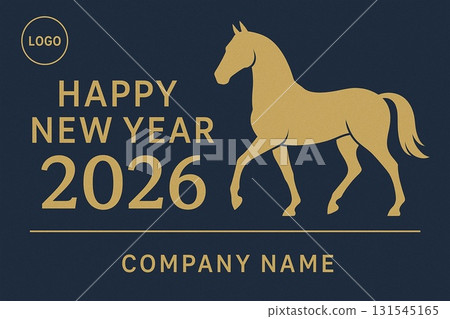 2026 Year of the Horse Corporate Template Horse New Year's Card "HAPPY NEW YEAR" 2026 Year of the Horse Corporate Template Horse New Year's Card "HAPPY NEW YEAR" 131545165