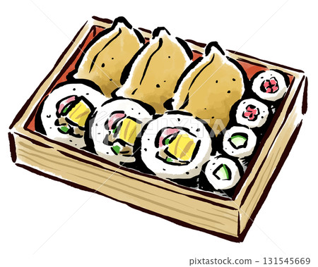 Sukeroku Bento - Hand-drawn brush illustration 131545669